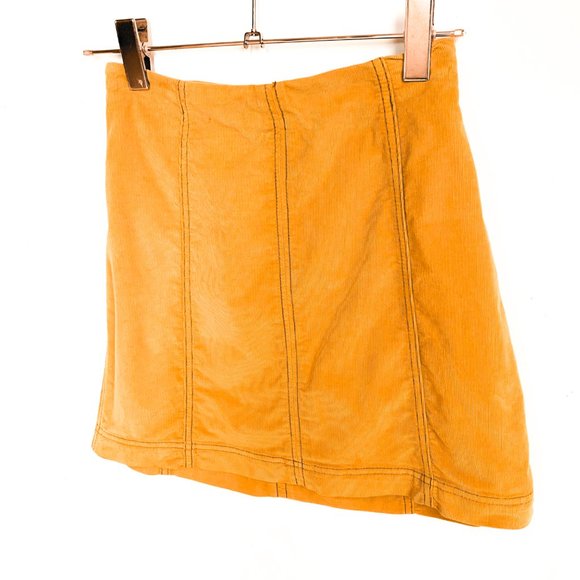 Free People Dresses & Skirts - free people mustard corduroy mini skirt sz 8